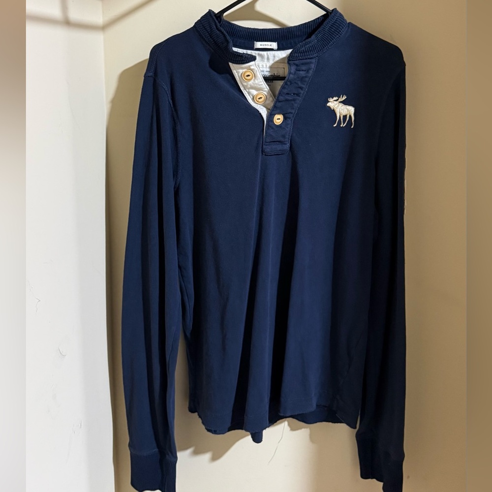 Abercrombie & Fitch Navy Henley Shirt